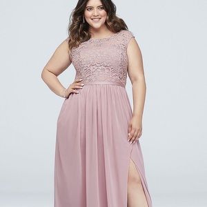 David’s bridal  maxi dress with slit fits like 20